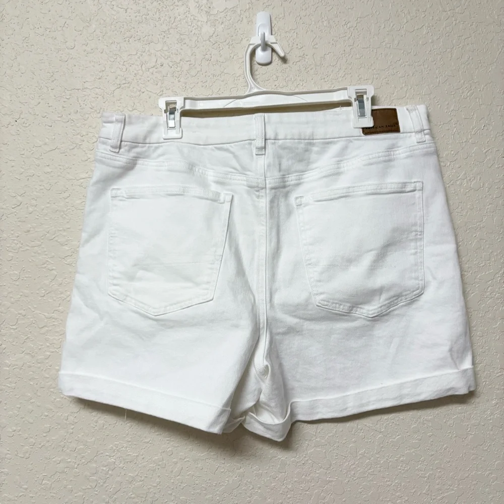American Eagle Curvy White Mom Short Size 18 Jean Denim Shorts Stretch - Picture 3 of 8